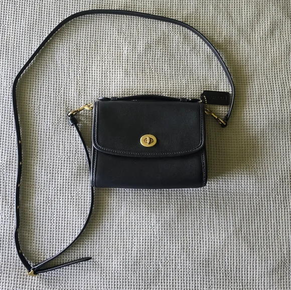 Coach Kip Turnlock Black Crossbody Bag - Picture 14 of 14